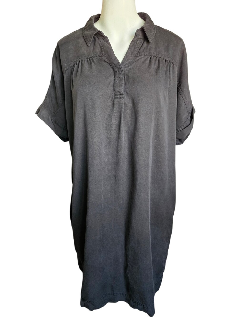 Fat Face Charlie Tencel Tunic‎ Dress Black Sz 6   Minimalist Coastal Travel